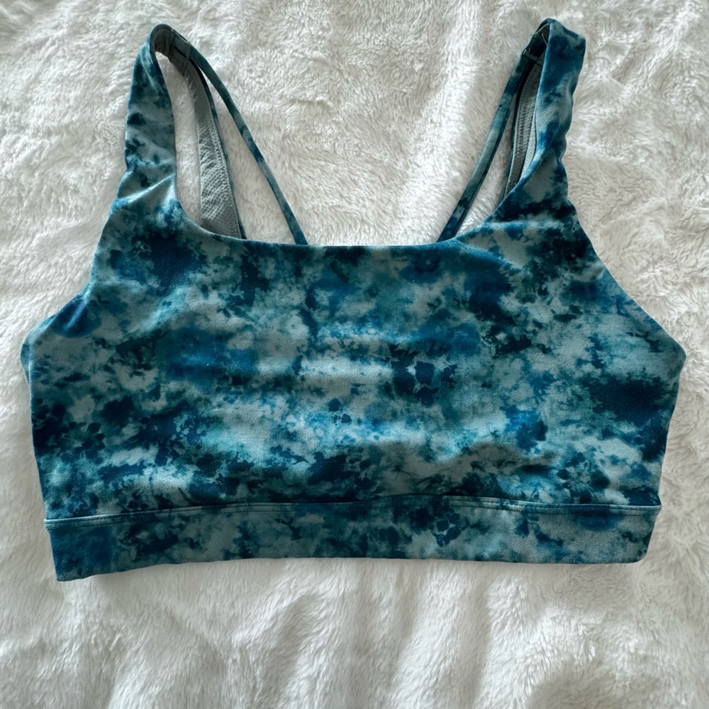 Athleta Blue Tie-Dye Sports Bra Medium